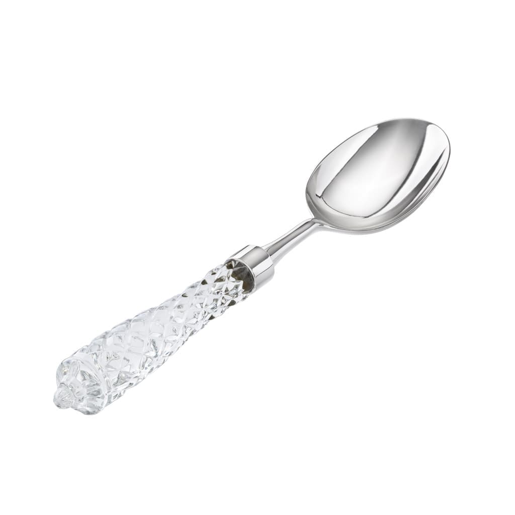 Fotografia produktowa - srebrna łyżka z kryształową rękojeścią