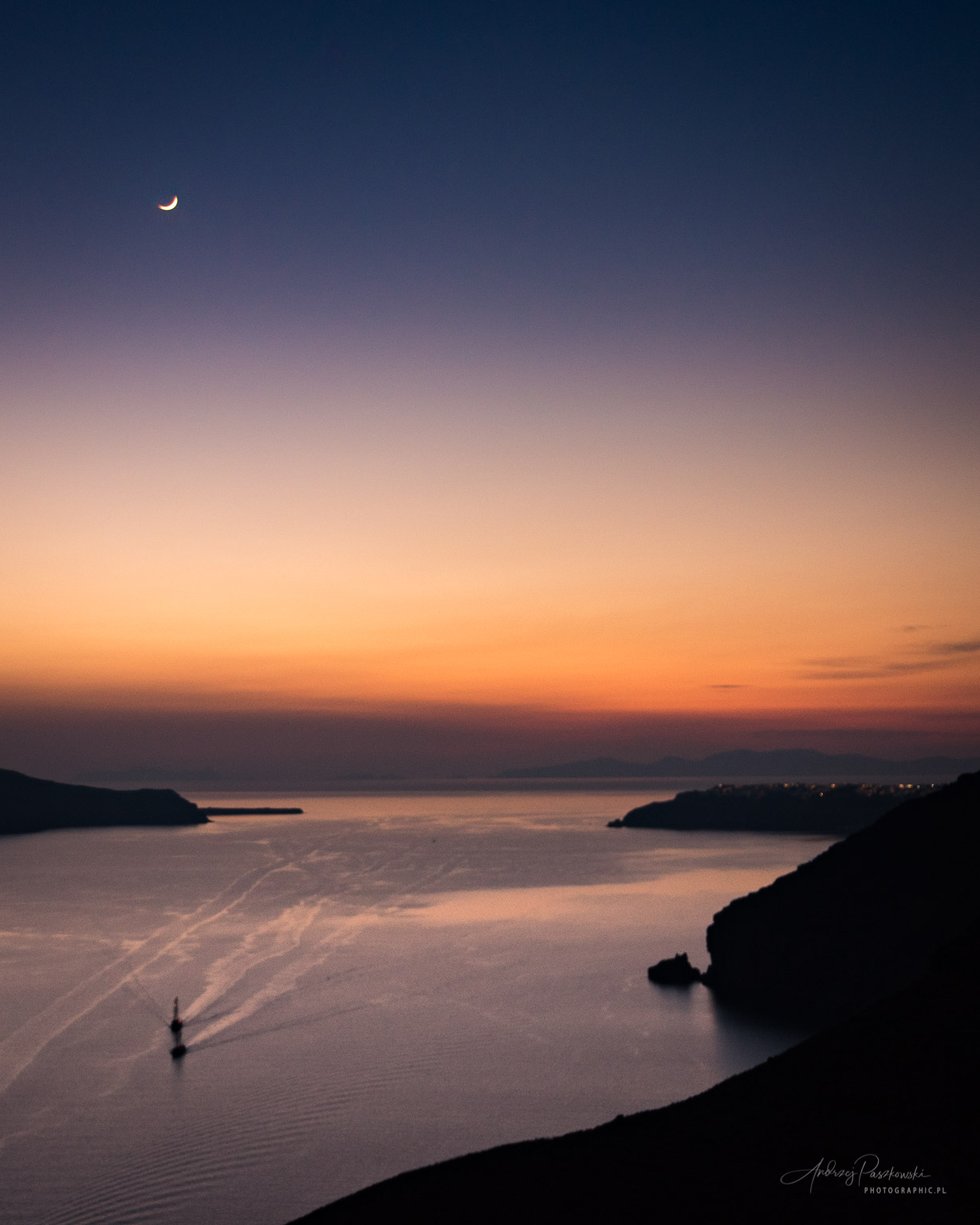 fotografia krajobrazowa zachód słońca Santorini